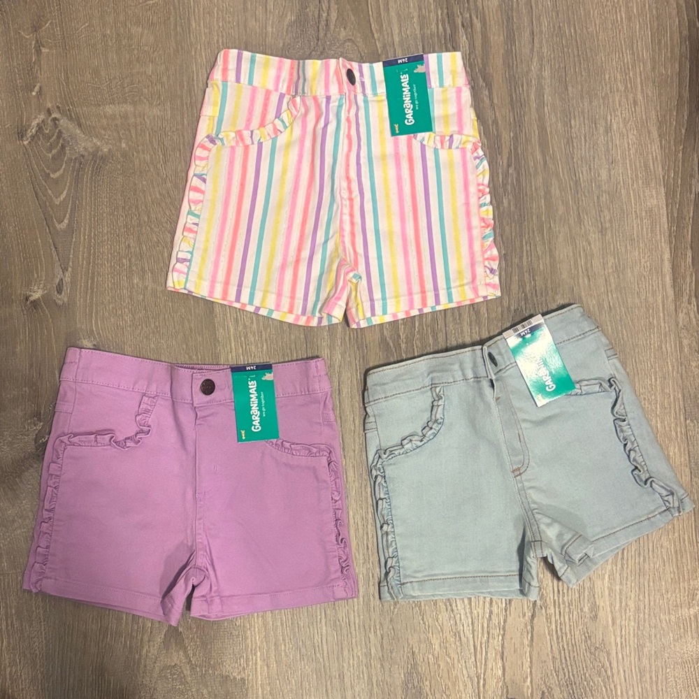Garanimals Kids' Shorts Set - Striped, Gray, Lavender